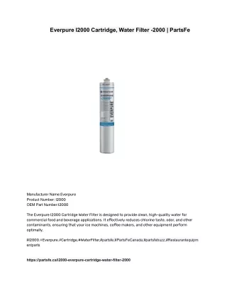 Everpure I2000 Cartridge, Water Filter -2000 _ PartsFe