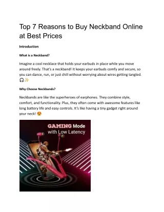 Top 7 Reasons to Buy Neckband Online at Best Prices