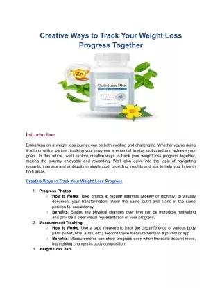 Creative Ways to Track Your Weight Loss Progress Together