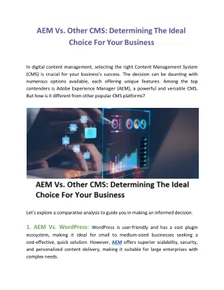 AEM Vs. Other CMS: Determining The Ideal Choice For Your Business