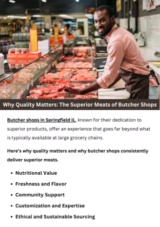 Why Quality Matters: The Superior Meats of Butcher Shops