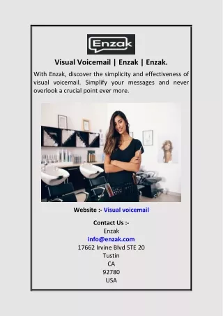 Visual Voicemail  Enzak  Enzak