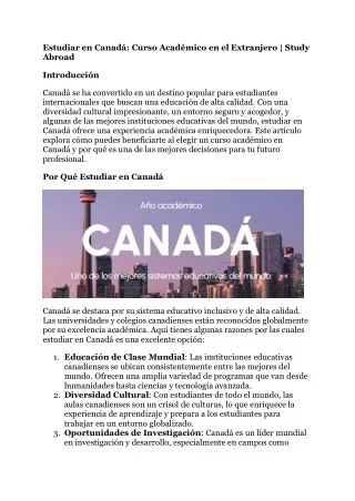 Año escolar en Canadá