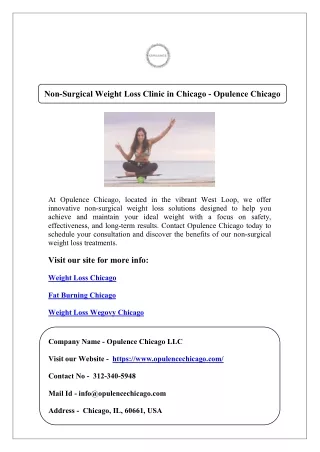 Non-Surgical Weight Loss Clinic in Chicago - Opulence Chicago