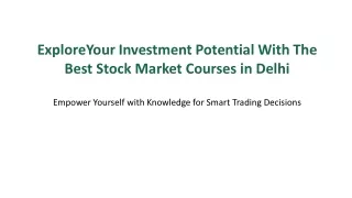 Best stock market course in Delhi