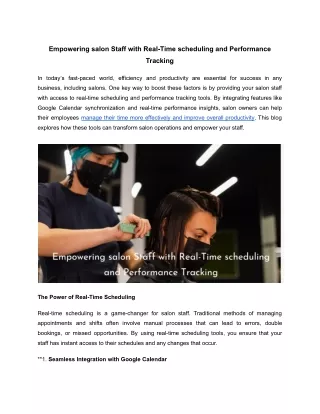 Empowering Salon Staff with Real-Time Scheduling and Performance Tracking