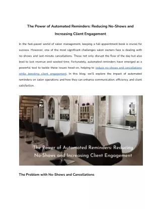 The Power of Automated Reminders_ Reducing No-Shows and Increasing Client Engagement