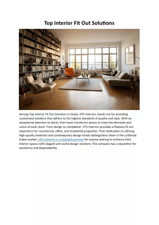 Top Interior Fit Out Solutions
