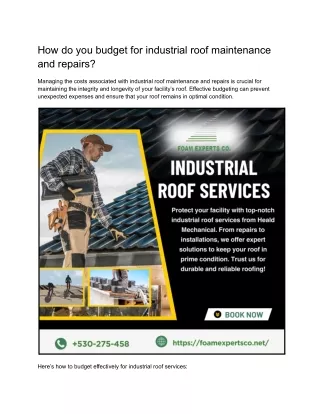 How to Budget for Industrial Roof Maintenance and Repairs