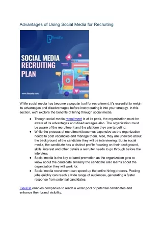 Advantages of Using Social Media for Recruiting