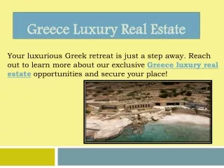 Greece Luxury Real Estate