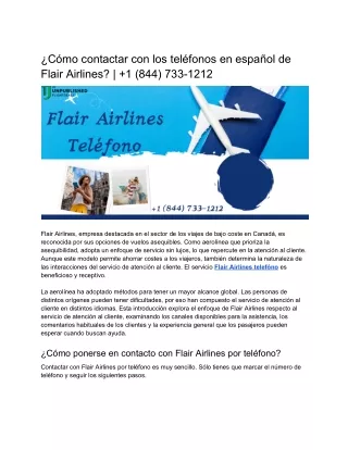 ¿Cómo contactar con los teléfonos en español de Flair Airlines?