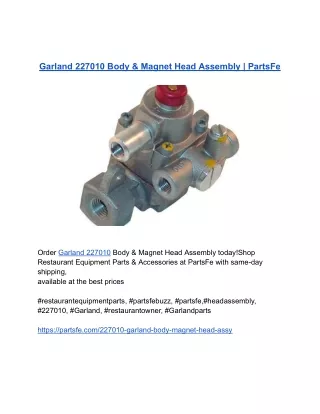_Garland 227010 Body & Magnet Head Assembly _ PartsFe