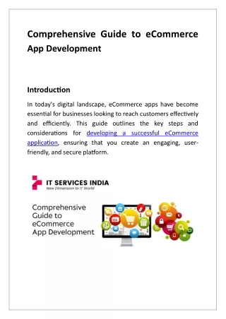 Comprehensive Guide to eCommerce AppDevelopment | IT Services India