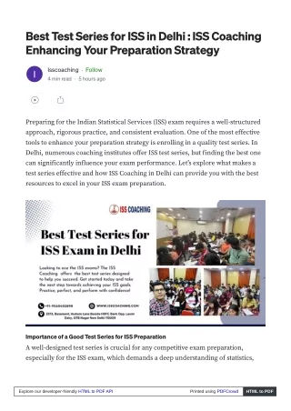 Best Test Series for ISS  in Delhi : ISS Exam Preparation Made Easy