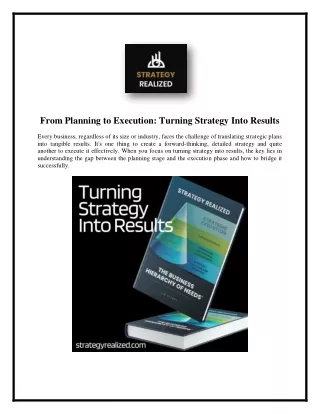 From Planning to Execution: Turning Strategy Into Results