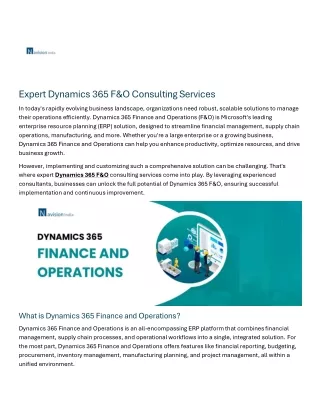 Expert Dynamics 365 F&O Consulting Services 