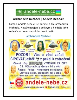 archandělé michael  Andele-nebe.cz