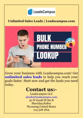 Unlimited Sales Leads  Leadscampus.com