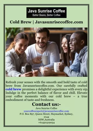 Cold Brew  Javasunrisecoffee.com