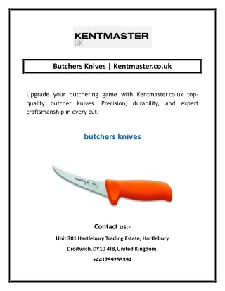 Butchers Knives | Kentmaster.co.uk