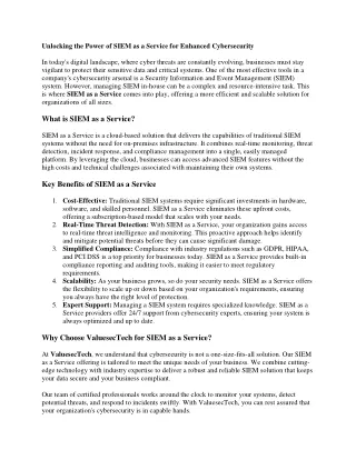 Unlocking the Power of SIEM as a Service for Enhanced Cybersecurity