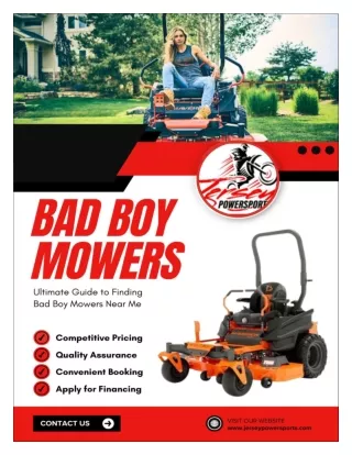 Ultimate Guide to Finding Bad Boy Mowers Near Me