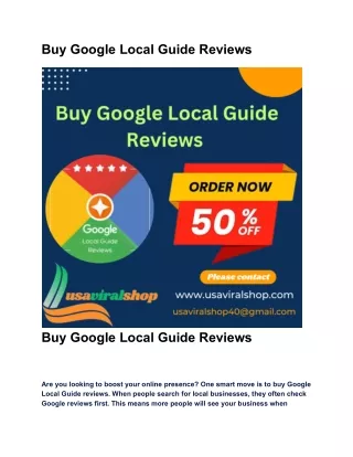 Buy Google Local Guide Reviews