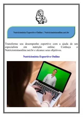 Nutricionista Esportivo Online Nutricionistaonline.net.br