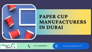 paper cup manufacturers in Dubai