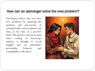 How an astrologer can solve the love problem