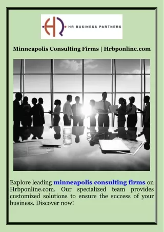 Minneapolis Consulting Firms  Hrbponline.com