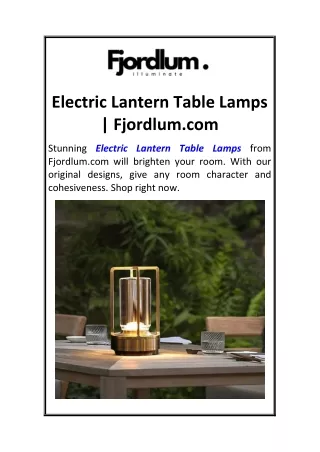 Electric Lantern Table Lamps  Fjordlum.com