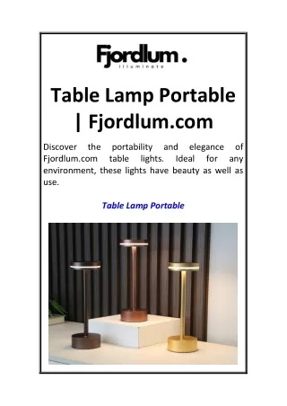 Table Lamp Portable  Fjordlum.com