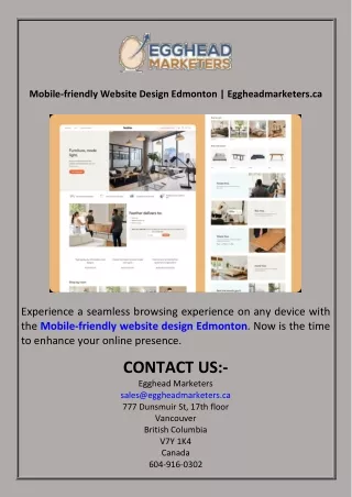 Mobile-friendly Website Design Edmonton  Eggheadmarketers.ca