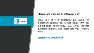 Plagiarism Checker Ai  Zerogpt.com