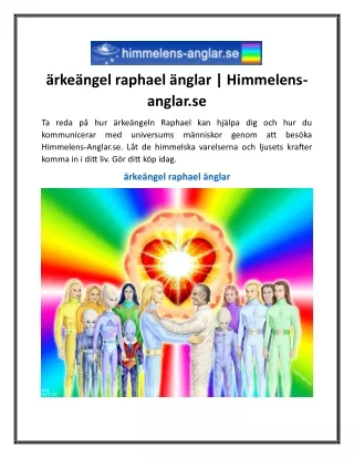 ärkeängel raphael änglar Himmelens-anglar.se