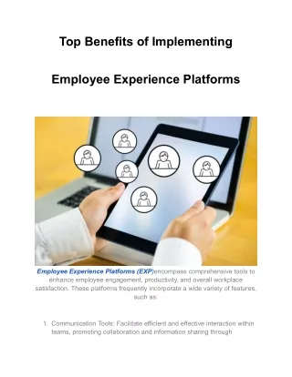 Top Benefits of Implementing Employee Experience Platforms