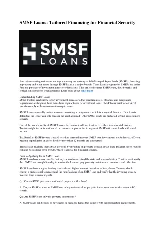 4 smsf loans