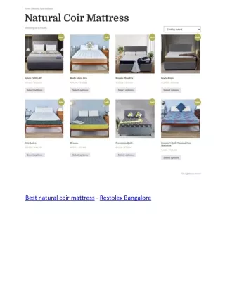 Best natural coir mattress Restolex Bangalore