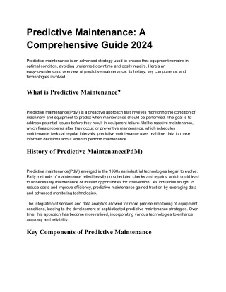 Predictive Maintenance_ A Comprehensive Guide 2024