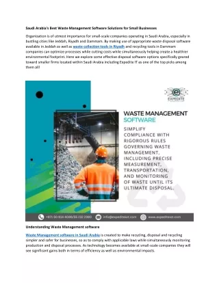Best Waste Management Software for Small Businesses in Saudi Arabia