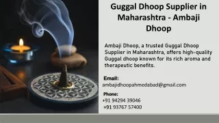 Guggal Dhoop Supplier in Maharashtra – Ambaji Dhoop