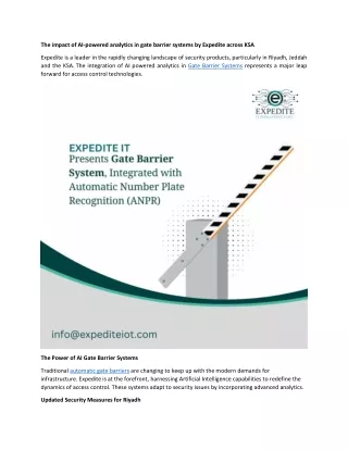 The Impact of AI-Powered Analytics in Gate Barrier KSA