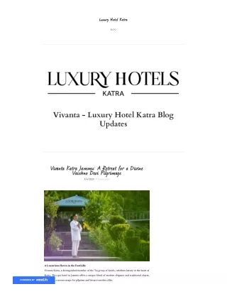Vivanta Katra Jammu: A Retreat for a Divine Vaishno Devi Pilgrimage