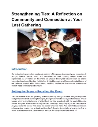 Strengthening Ties_ A Reflection on Community and Connection at Your Last Gathering