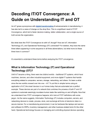 Decoding IT_OT Convergence_ A Guide on Understanding IT and OT