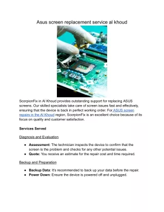 Asus screen replacement service al khoud