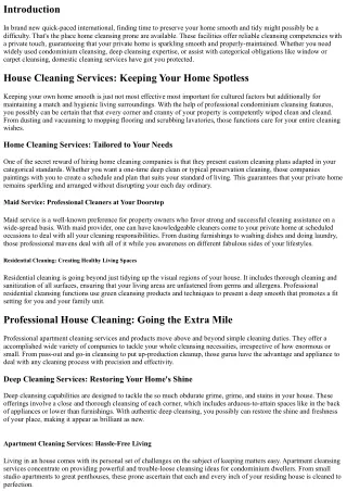 Domestic Cleaning Services: Cleaning with a Personal Touch