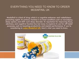 Everything you need to know to Order Modafinil UK